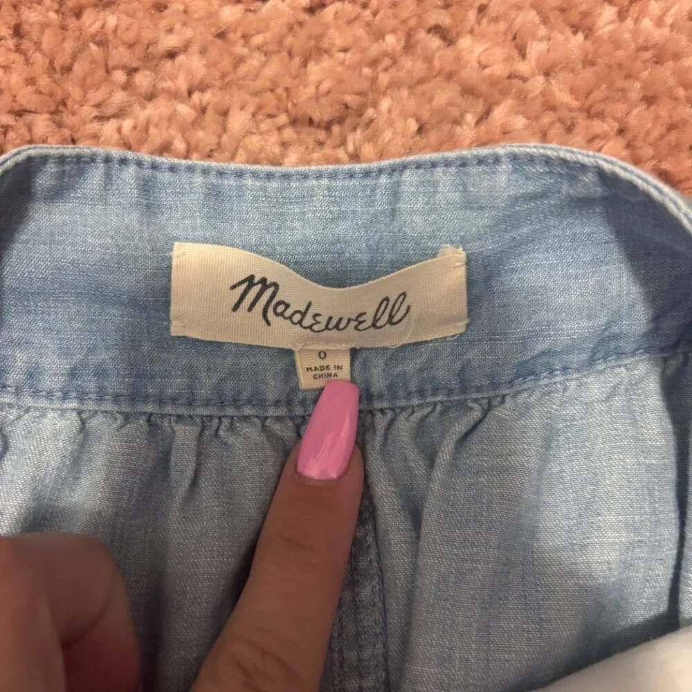 Madewell Chambray Patio Button-Front Midi Skirt Weatherly Wash Womens Sz 0 - Picture 6 of 8
